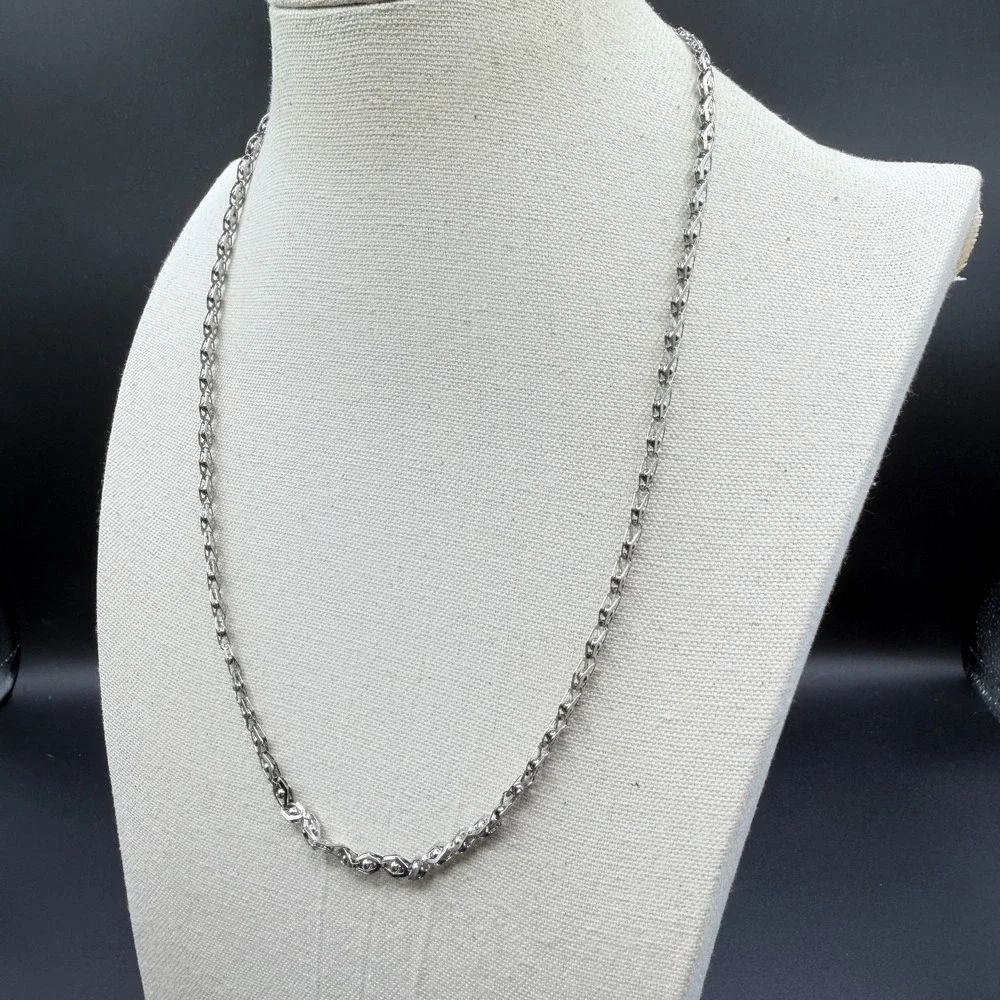 Stainless Steel Geometric Link Necklace Triple Strand Bracelet Set Statement Y2K